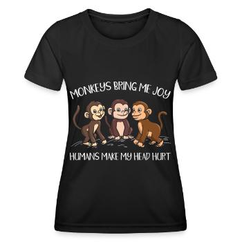 bring me headache make Ape me - Women's Functional T-Shirt - black - Front - AI Model Female 172 light (172cm)