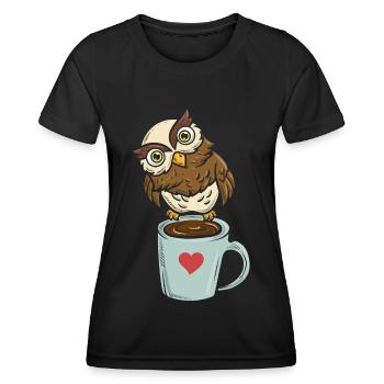 Koffeinierter Nachtvogel Koffein - Frauen Funktions-T-Shirt - Schwarz - Vorne - AI Model Female 172 light (172cm)