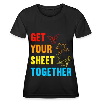 Origami - T-shirt sport Femme - noir - Devant - AI Model Female 172 light (172cm)