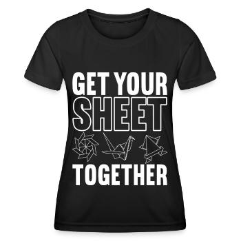Origami - T-shirt sport Femme - noir - Devant - AI Model Female 172 light (172cm)