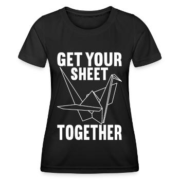 Origami - T-shirt sport Femme - noir - Devant - AI Model Female 172 light (172cm)