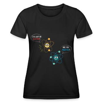 Ich habe ein Elektron verloren Sind - Frauen Funktions-T-Shirt - Schwarz - Vorne - AI Model Female 172 light (172cm)