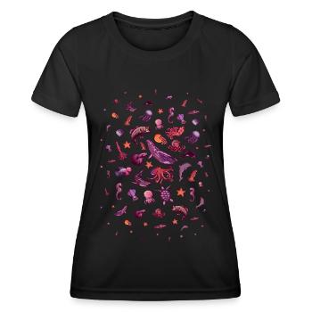 Animal marin Animal marin Aquariophile - T-shirt sport Femme - noir - Devant - AI Model Female 172 light (172cm)