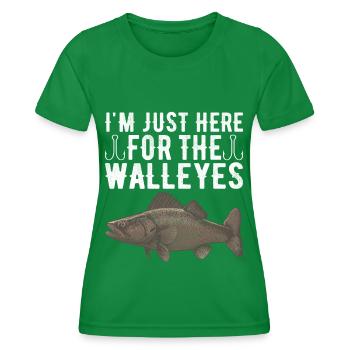 Walleye Fishing Anglers - Women's Functional T-Shirt - kelly green - Front - AI Model Female 172 dark (172cm)