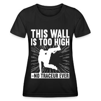 Parkour Freerunning - T-shirt sport Femme - noir - Devant - AI Model Female 172 light (172cm)