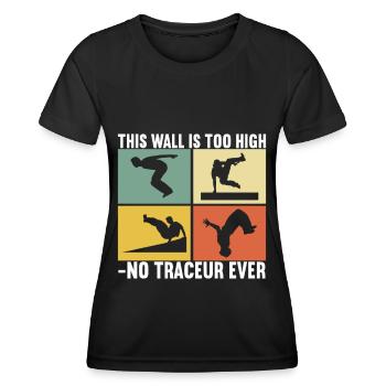 Parkour Freerunning - T-shirt sport Femme - noir - Devant - AI Model Female 172 light (172cm)