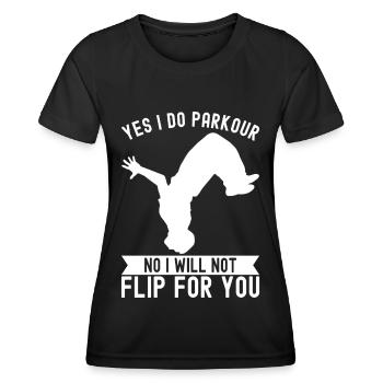 Parkour Freerunning - Frauen Funktions-T-Shirt - Schwarz - Vorne - AI Model Female 172 light (172cm)