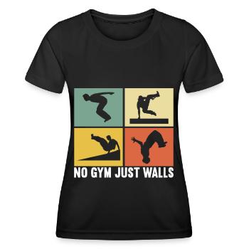 Parkour Freerunning - Frauen Funktions-T-Shirt - Schwarz - Vorne - AI Model Female 172 light (172cm)
