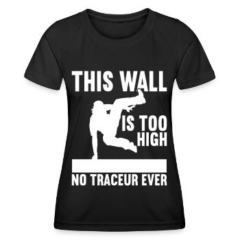 Parkour Freerunning - Frauen Funktions-T-Shirt - Schwarz - Vorne - AI Model Female 172 light (172cm)