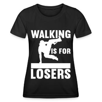 Parkour Freerunning - Frauen Funktions-T-Shirt - Schwarz - Vorne - AI Model Female 172 light (172cm)