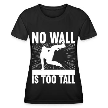 Parkour Freerunning - Frauen Funktions-T-Shirt - Schwarz - Vorne - AI Model Female 172 light (172cm)