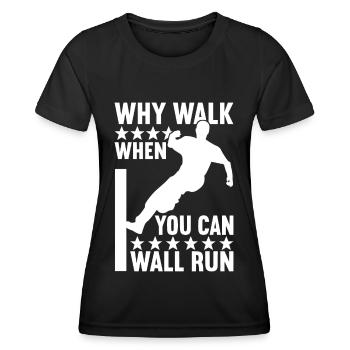 Parkour Freerunning - Frauen Funktions-T-Shirt - Schwarz - Vorne - AI Model Female 172 light (172cm)