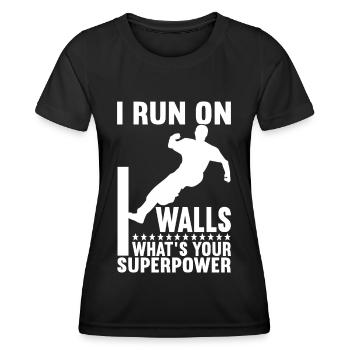 Parkour Freerunning - Frauen Funktions-T-Shirt - Schwarz - Vorne - AI Model Female 172 light (172cm)