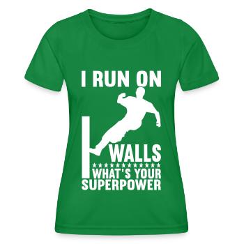 Parkour Freerunning - T-shirt sport Femme - vert - Devant - AI Model Female 172 dark (172cm)