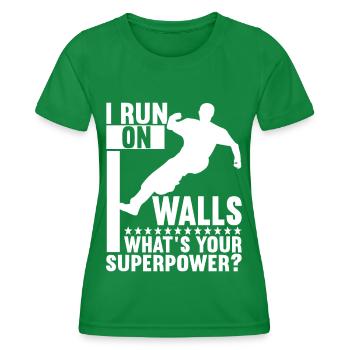 Parkour Freerunning - T-shirt sport Femme - vert - Devant - AI Model Female 172 dark (172cm)