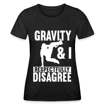 Parkour Freerunning - Frauen Funktions-T-Shirt - Schwarz - Vorne - AI Model Female 172 light (172cm)