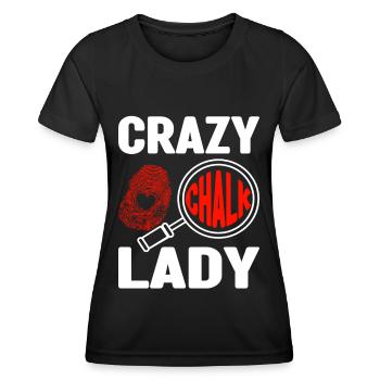 Crazy Chalk Lady Forensic Criminology Gift Idea - T-shirt sport Femme - noir - Devant - AI Model Female 172 light (172cm)