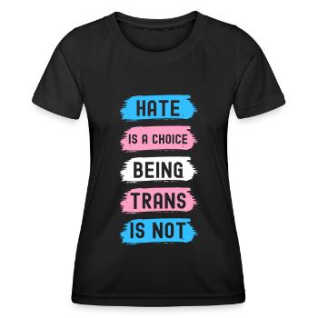 Transgender Trans LGBTQ - Frauen Funktions-T-Shirt - Schwarz - Vorne - AI Model Female 172 light (172cm)