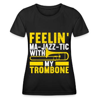Posaune Trombone - T-shirt sport Femme - noir - Devant - AI Model Female 172 light (172cm)