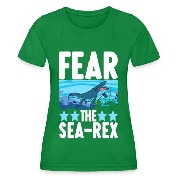 Mosasaurus Dinosaurier - Frauen Funktions-T-Shirt - Kelly Green - Vorne - AI Model Female 172 dark (172cm)