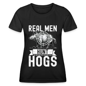 Chasseurs Chasse au sanglier - T-shirt sport Femme - noir - Devant - AI Model Female 172 light (172cm)