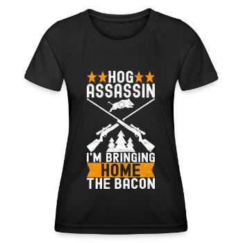 Hunters Wild Boar Hunting - Women's Functional T-Shirt - black - Front - AI Model Female 172 light (172cm)