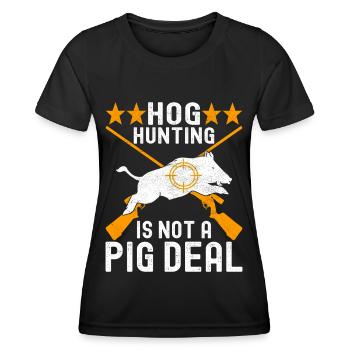 Chasseurs Chasse au sanglier - T-shirt sport Femme - noir - Devant - AI Model Female 172 light (172cm)