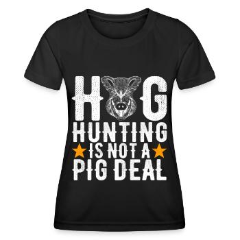 Hunters Wild Boar Hunting - Women's Functional T-Shirt - black - Front - AI Model Female 172 light (172cm)