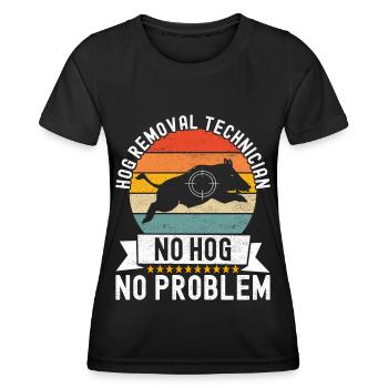 Chasseurs Chasse au sanglier - T-shirt sport Femme - noir - Devant - AI Model Female 172 light (172cm)