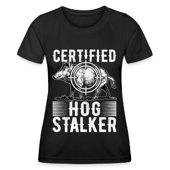 Jäger Wildschwein Jagen - Frauen Funktions-T-Shirt - Schwarz - Vorne - AI Model Female 172 light (172cm)