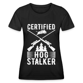 Jäger Wildschwein Jagen - Frauen Funktions-T-Shirt - Schwarz - Vorne - AI Model Female 172 light (172cm)