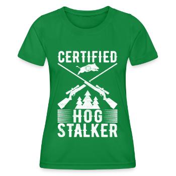 Hunters Wild Boar Hunting - Women's Functional T-Shirt - kelly green - Front - AI Model Female 172 dark (172cm)