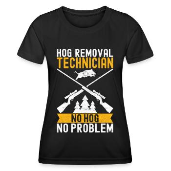Chasseurs Chasse au sanglier - T-shirt sport Femme - noir - Devant - AI Model Female 172 light (172cm)