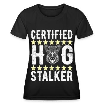 Chasseurs Chasse au sanglier - T-shirt sport Femme - noir - Devant - AI Model Female 172 light (172cm)