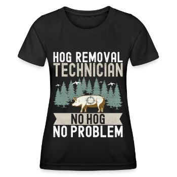 Chasseur de sanglier - T-shirt sport Femme - noir - Devant - AI Model Female 172 light (172cm)