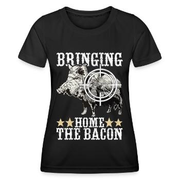 Chasseur de sanglier - T-shirt sport Femme - noir - Devant - AI Model Female 172 light (172cm)