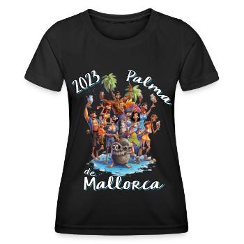 Funny Party Mile Palma de Mallorca Gift - Women's Functional T-Shirt - black - Front - AI Model Female 172 light (172cm)