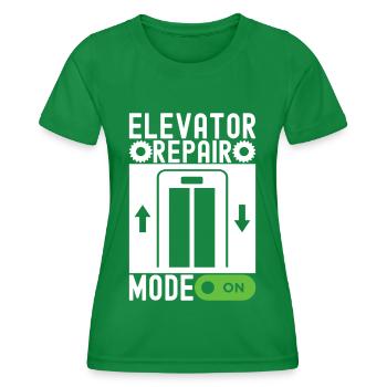 Elevator Mechanic Aufzugsmechaniker - Frauen Funktions-T-Shirt - Kelly Green - Vorne - AI Model Female 172 dark (172cm)