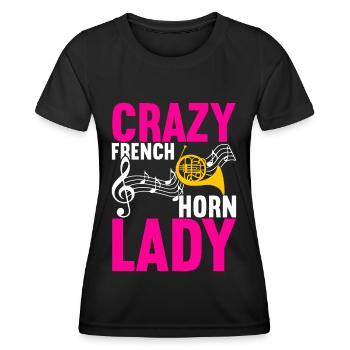 Cuivre à cor - T-shirt sport Femme - noir - Devant - AI Model Female 172 light (172cm)