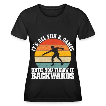 Lanceur de disque Lancer de disque - T-shirt sport Femme - noir - Devant - AI Model Female 172 light (172cm)