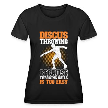 Lanceur de disque Lancer de disque - T-shirt sport Femme - noir - Devant - AI Model Female 172 light (172cm)