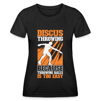 Lanceur de disque Lancer de disque - T-shirt sport Femme - noir - Devant - AI Model Female 172 light (172cm)