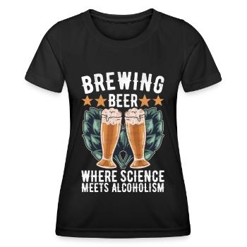 Brassage de bière Brassage de bière - T-shirt sport Femme - noir - Devant - AI Model Female 172 light (172cm)