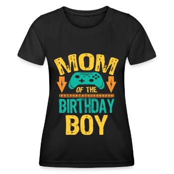 Mom Of the Birthday Boy Gaming Family - Women's Functional T-Shirt - black - Front - AI Model Female 172 light (172cm)