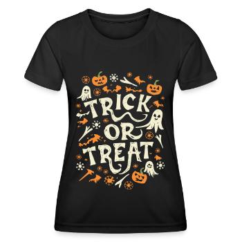 Trick or Treat Joyeux Halloween - T-shirt sport Femme - noir - Devant - AI Model Female 172 light (172cm)
