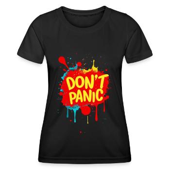 Pas de panique ! Déclaration de citation de dicton drôle - T-shirt sport Femme - noir - Devant - AI Model Female 172 light (172cm)