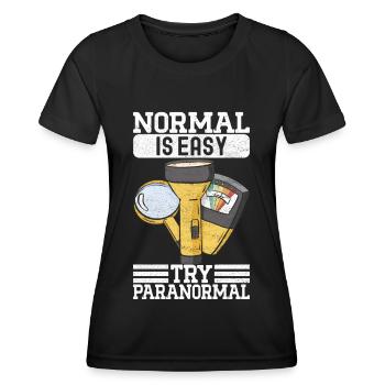 Enquêteur paranormal Chasse aux fantômes - T-shirt sport Femme - noir - Devant - AI Model Female 172 light (172cm)