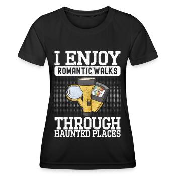 Enquêteur paranormal Chasse aux fantômes - T-shirt sport Femme - noir - Devant - AI Model Female 172 light (172cm)