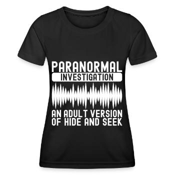 Enquêteur paranormal Chasse aux fantômes - T-shirt sport Femme - noir - Devant - AI Model Female 172 light (172cm)