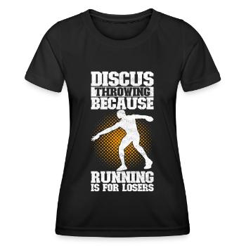 Lancer du disque Lancer du disque - T-shirt sport Femme - noir - Devant - AI Model Female 172 light (172cm)